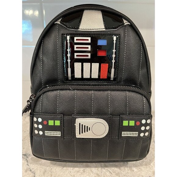 Loungefly Star Wars Black Darth Vader Light Up Mini Backpack Black New